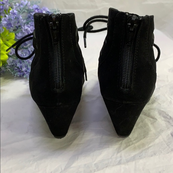 Material Girl Black Caged Wedges - Picture 4 of 7